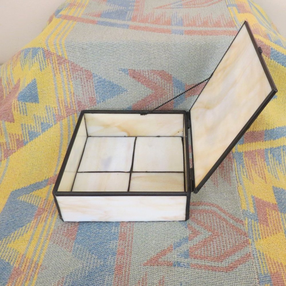 Vintage Hand Soldered  Cowboy Glass Box - Picture 2 of 3